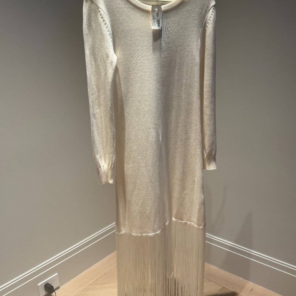 No Pise La Grama White Knit Maxi Dress